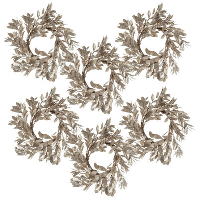 Set of 6, D11.8" Boxwood Candle Ring, Cham