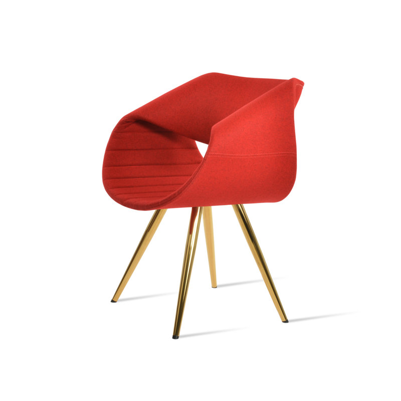 Fauteuil Seminyak Star, Rouge, Or