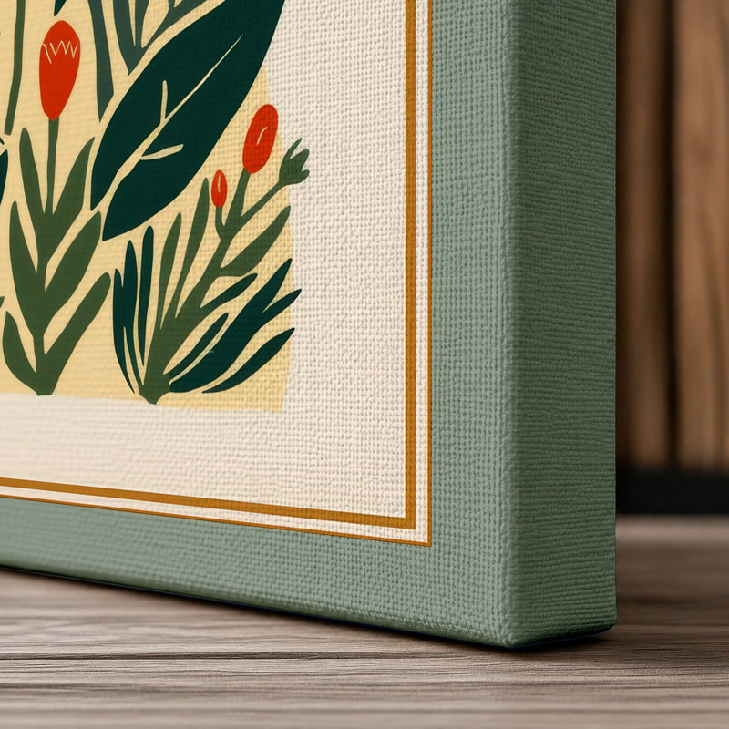 Orange Blossom Study Botanical - Wrapped Canvas, 24x16 - 61.0 x 40.6 cm, Sage Border