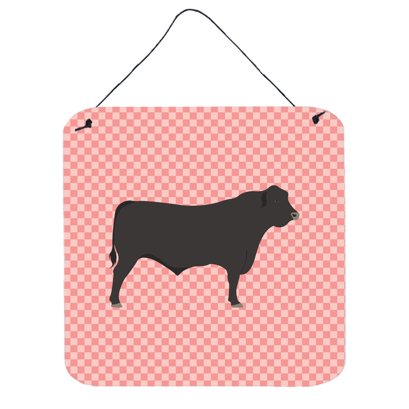 Décoration murale vache angus, Rose