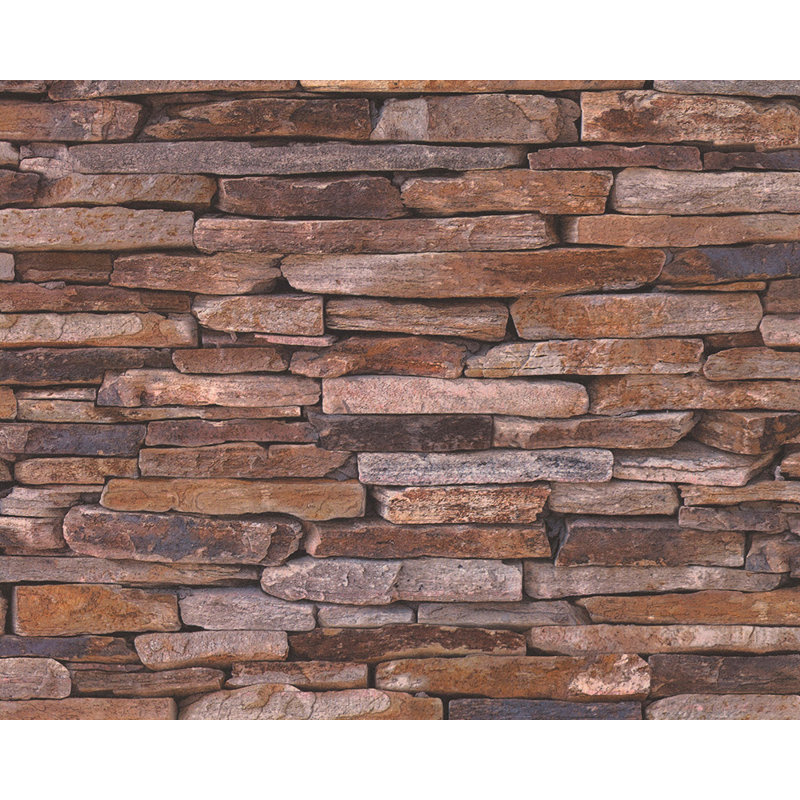 Wood`n Stone 10.1m x 53cm Wallpaper, Beige/Brown/Yellow