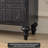 Simple Retro Carving Black Accent Cabinet
