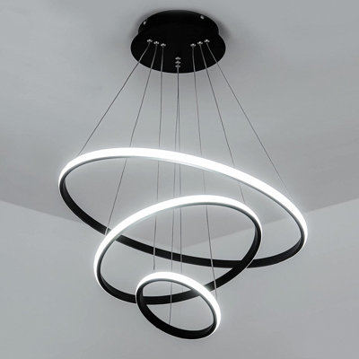 Carmelina 3-Light Dimmable Unique/Statement Round Integrated LED Semi flush mount