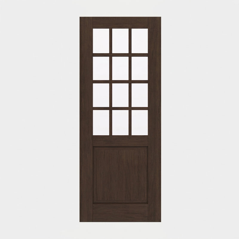 Porte d'extérieur 96 po à dalle en acajou de 96 po, 12 Lite, 1/2 Lite, 1 panneau, sans finition