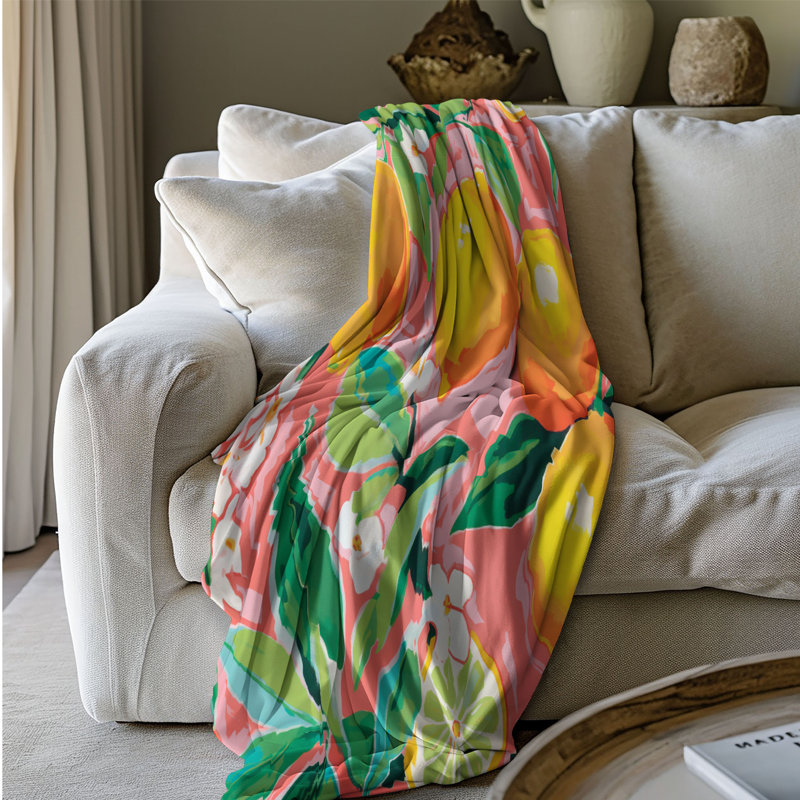 Motif de balise maritime - 1 pièce Sherpa Premium, L 60 po x L 80 po, Limonade rose rafraîchissante