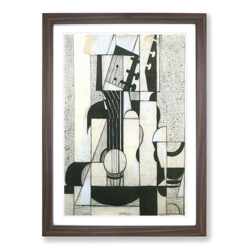 Guitar Vol.2 by Juan Gris - Picture Frame Painting, 36cm H x 27cm W x 2cm D, Walnut Framed