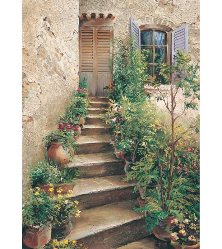 Art sur toile tendue, "Lark Manor ™ Duvall, Roger": Stairway in Provence