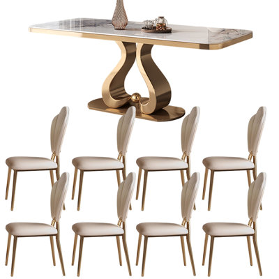 Luxury modern rectangular dining table sets
