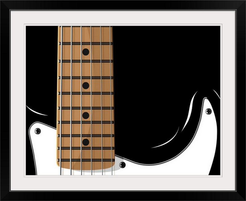 «Electric Guitare» par Francy, impression, H 20 po x l 24 po x P 1 po, Cadre noir