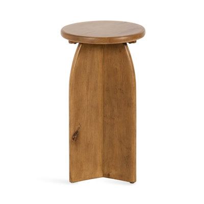 Sora Geometric Round Wooden Drink Table