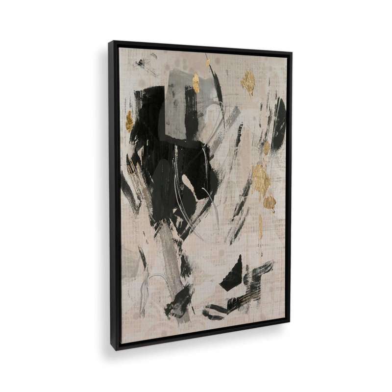 Impression sur toile, "Pattern Emotion I" par June Erica Vess, Floater Framed Print without Mat Canvas, Black, 18" H x 12" W