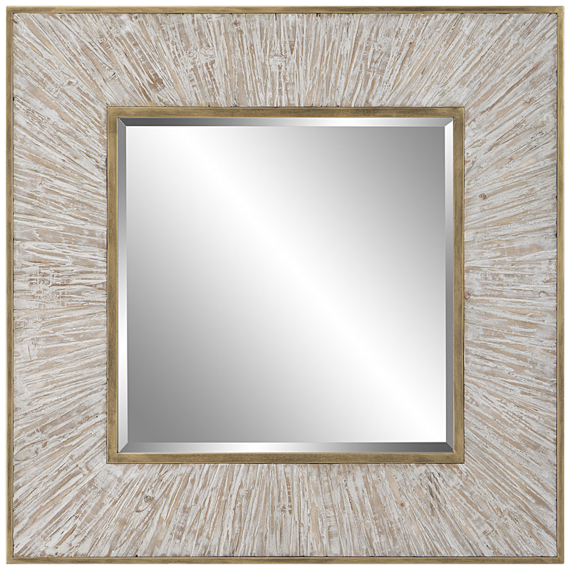 Wood Square Wall Mirror