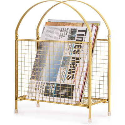 Freestanding Magazine Holder,Modern Touch Handbag Design, Magazine Organizer Metal Rack For Books, Vinyl Record, Newspaper