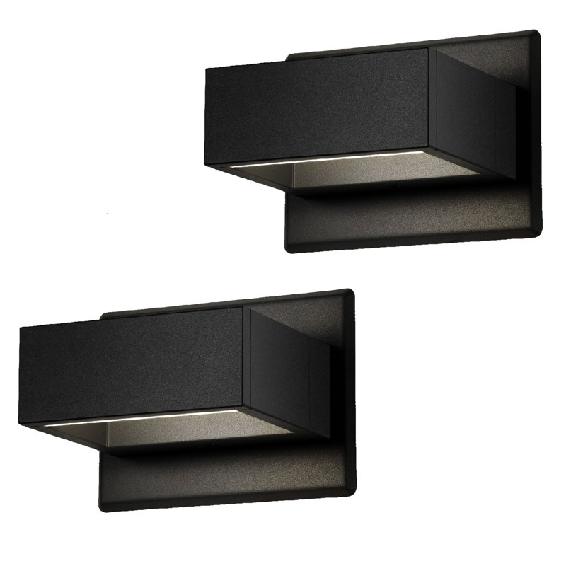 Applique murale en aluminium Alberson, Noir, H 5 po x l 6 po x P 7 po