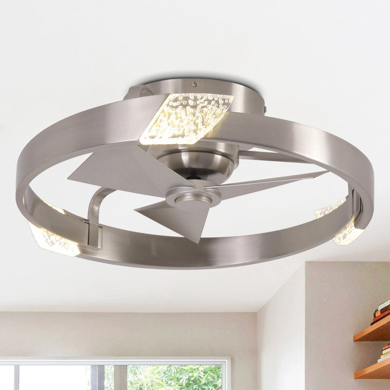 Ventilateur de plafond encastré en cage 21 "avec lumières DEL 3CCT à intensité variable et télécommande