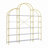 74.8 Inch 5 Tiers Office Bookcase Bookshelf, Display Shelf With Round Top, X Bar Gold Frame