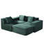 Canapé-lit, canapé modulaire convertible en velours côtelé de base avec repose-pieds et coussins décoratifs, canapé modulaire en forme de L, canapé-lit désossé
