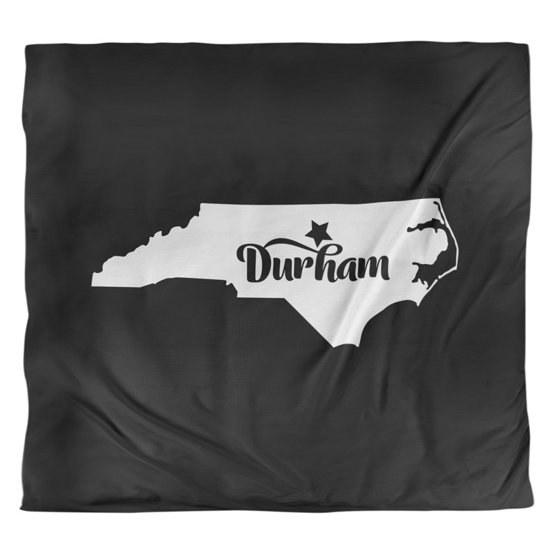 Housse de couette de caroline du nord durham, Housse de couette pour grand lit, Noir, Microfibre