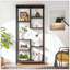 6-Tier Industrial Rustic Brown 8-Shelf Etagere Bookcase
