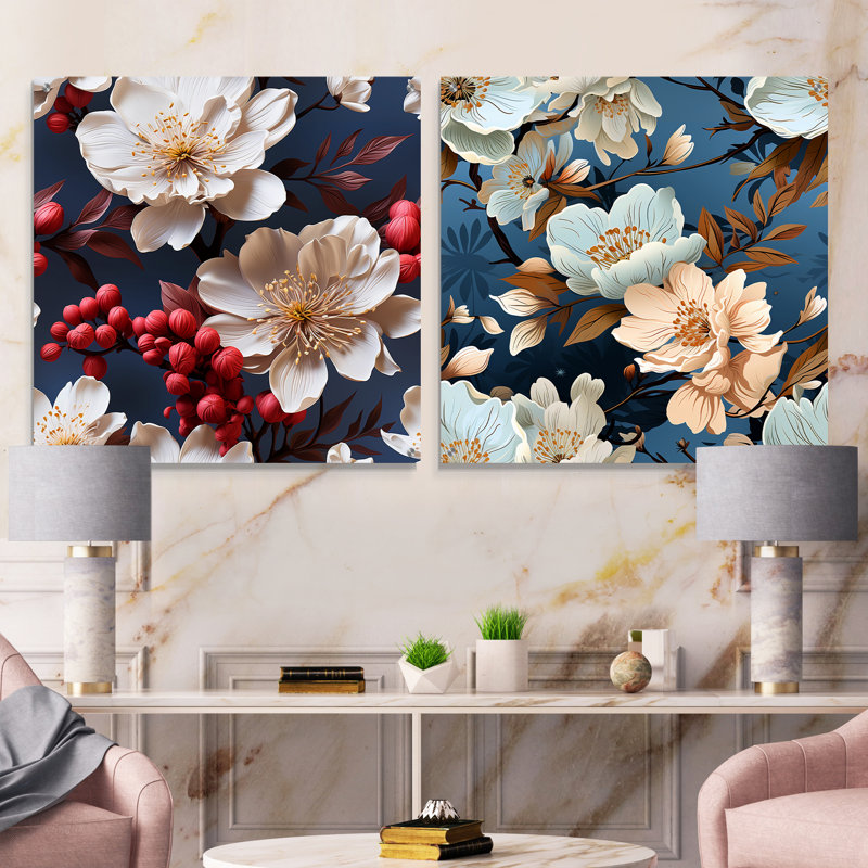 Dejardins - Ensemble de 2 art mural en verre acrylique, H 16 po x l 33 po
