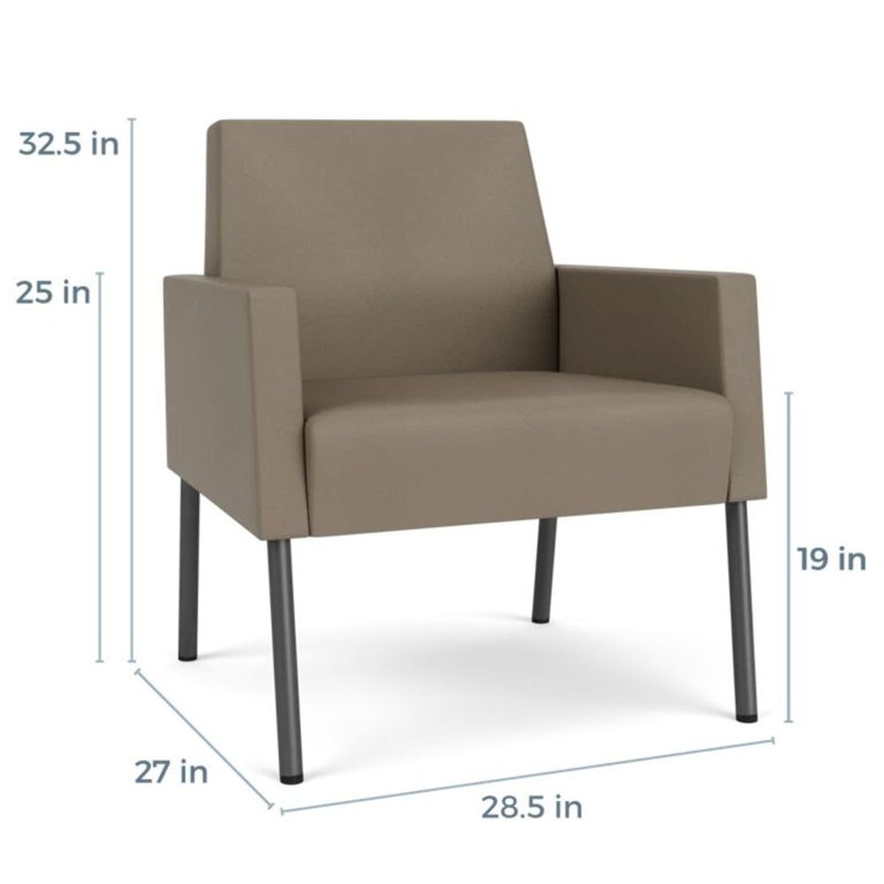 Fauteuil de réception Mystic, Gris anthracite, Modena blé