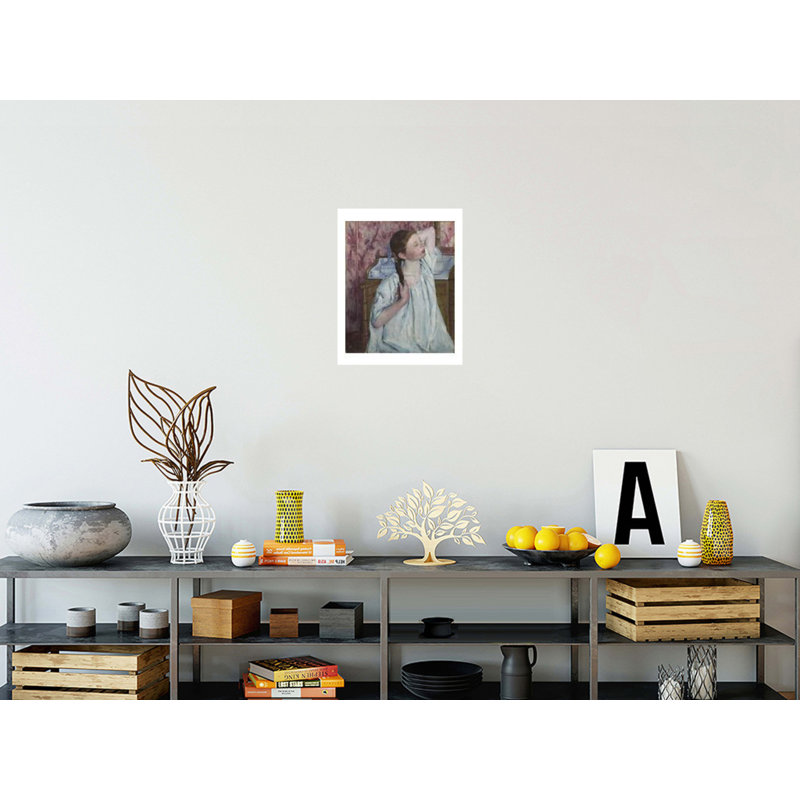 «Girl Arranging Her Hair» par Mary Cassatt - Impression giclée, H 20 po x l 16 po