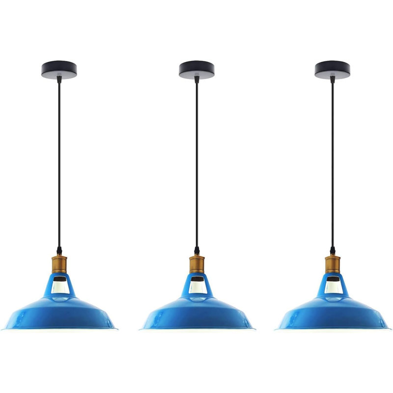 3 - Light Bowl Pendant, Blue