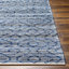Denyer géométrique tissé à plat à la main et recyclé P.E.T. Tapis bleu / gris-1741993620