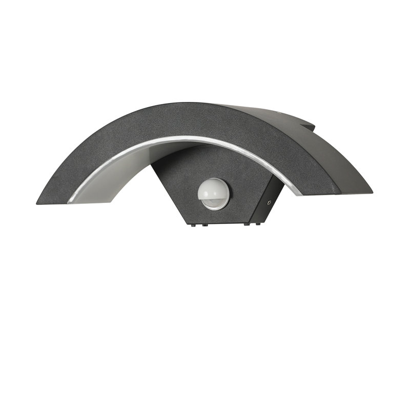 Matte Black 10cm H Integrated LED Outdoor Armed Sconce