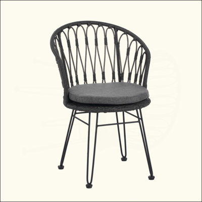 Ensemble de 2 chaises de salle à manger en rotin Boho