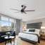 Ventilateur de plafond 65 po à 5 pales avec lumières DEL et télécommande Rivenbark