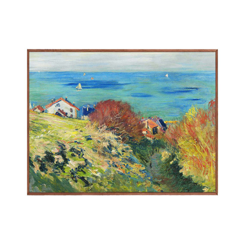 "SEASIDE Serenity" par Claude Monet_Floater Frame, H 16 po x l 14 po, Toile tendue