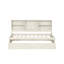 Cadre de lit simple avec tablettes latérales, deux tiroirs et port USB intégré pour une couleur blanc crème-1096840944