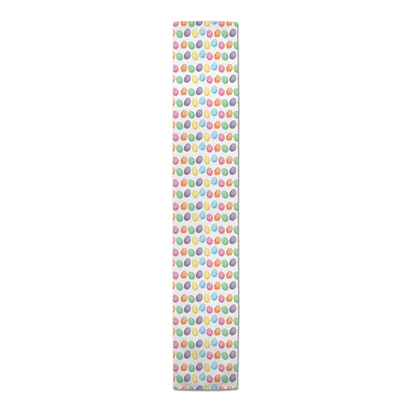 Eftemie Rectangular Polka Dots Easter Table Runner, 90" x 16"