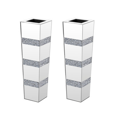 Ensemble de 2 vases de plancher en cristal 28 po Gudrun