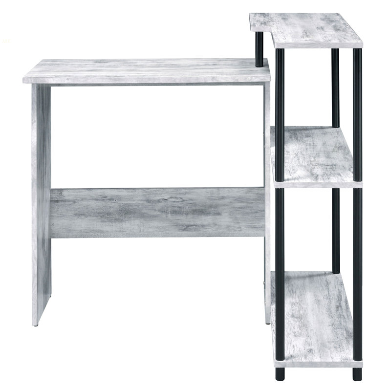 Bureau antique blanc et noir avec bibliothèque, Noir/gris