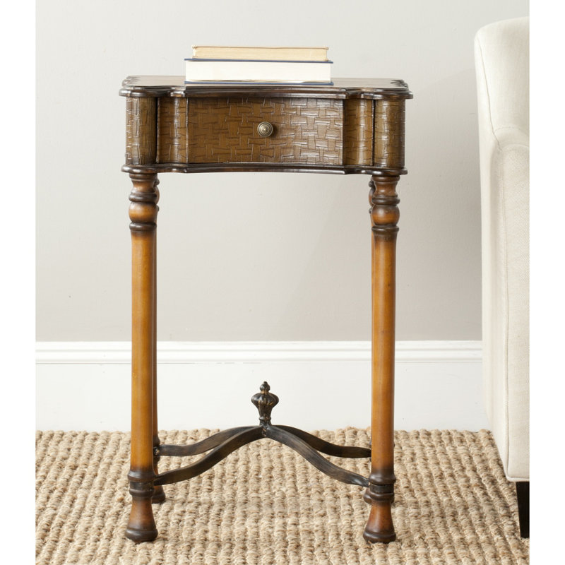 Table de bout en bois massif avec rangement Shira