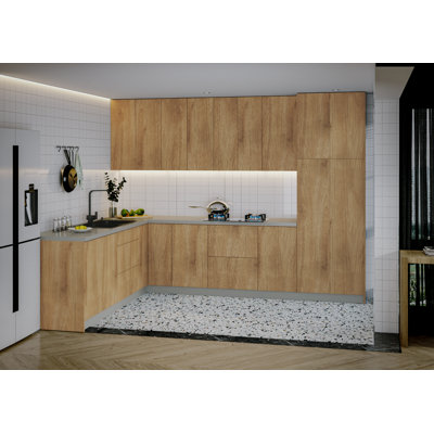 FK-HARMONY 96" H x 126" W x 96" D Medium Density Fiberboard (MDF) Ready-to-Assemble Kitchen Cabinet Set