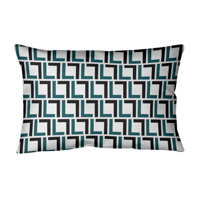 Philadelphia Geometric Leather/Suede Reversible Pillow Cover