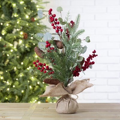 The Holiday Aisle® Christmas Floral Table Tree Decor & Reviews | Wayfair