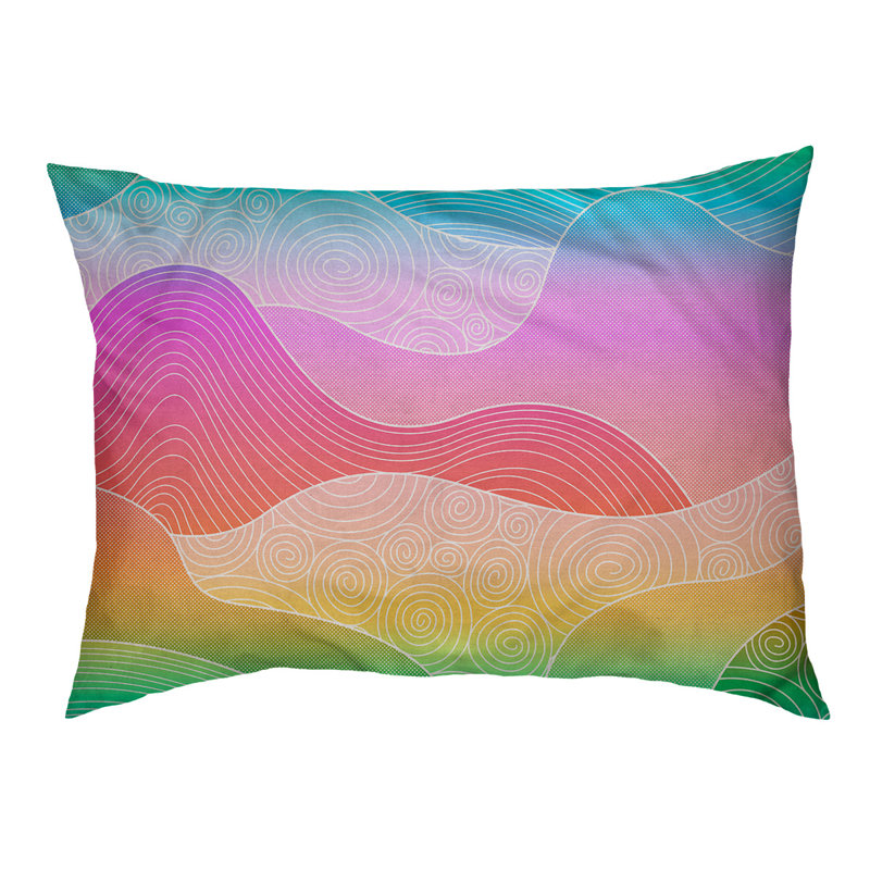 Coussin pour chien Byrge, Très grand (l 52 po x P 42 po x H 17 po), Rose / orange / bleu sarcelle