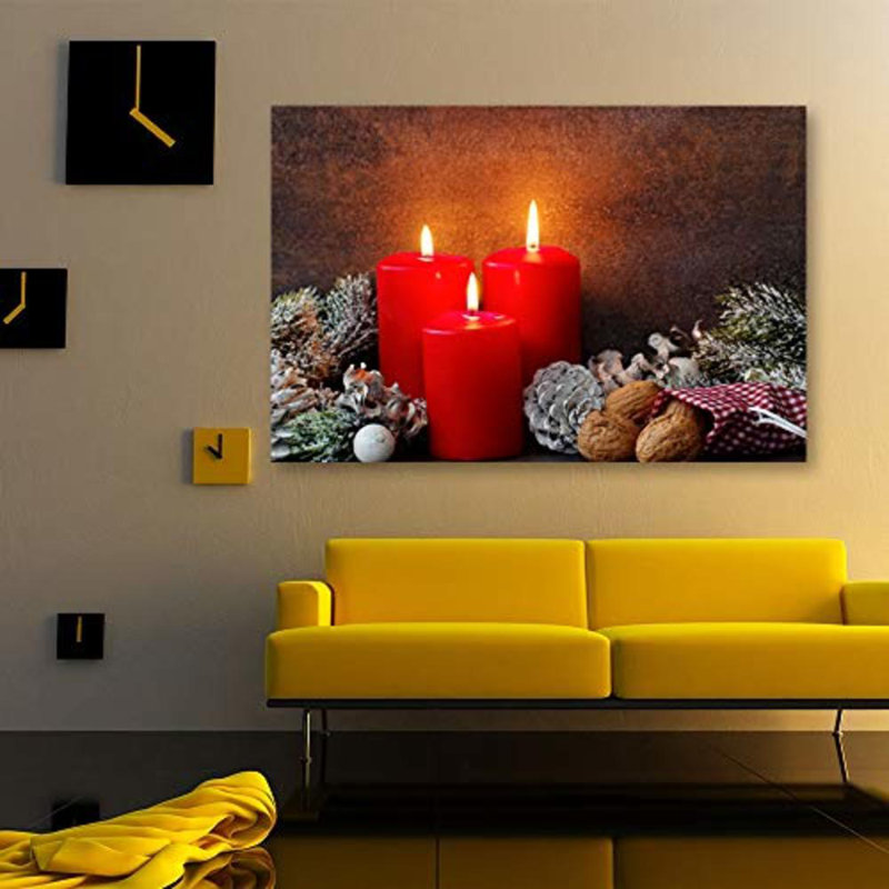 Christmas Holiday Celebration Candles X19 - Photographie sur toile tendue, H 24 po x l 32 po