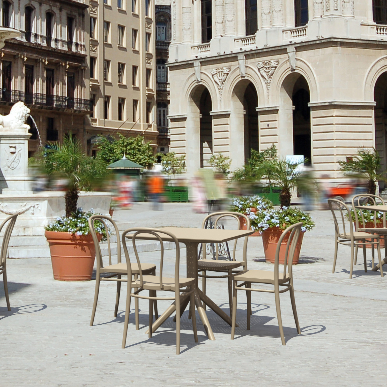 Farrah 32" Patio Dining Set, Taupe