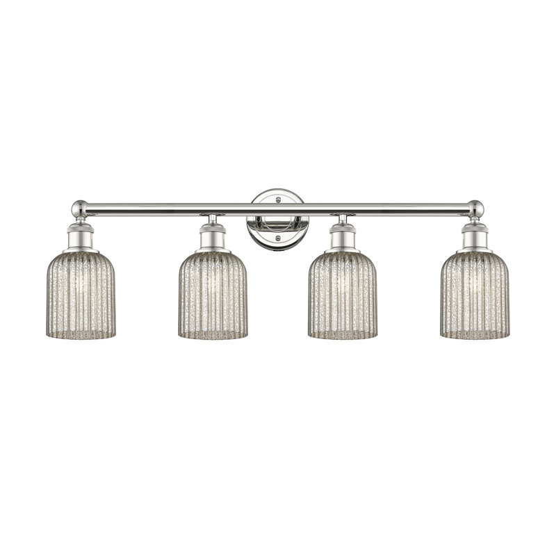 Fiennes 4 - Light Dimmable Vanity Light, Polished Nickel, Metallic Gray