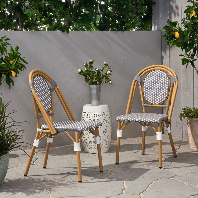 Chaise French (ensemble de 2), Blanc / Gris