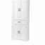 Armoire de rangement pour salle de bain avec portes et tiroir, espace de rangement multiple, tablette réglable, blanc