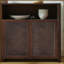 Buffet en rotin 63 po avec rangement, crédence de bar à vin rétro, grande console média