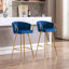 Ensemble de 2 tabourets de bar 30 pouces avec repose-pieds chromé et base en velours-125536209-125536208