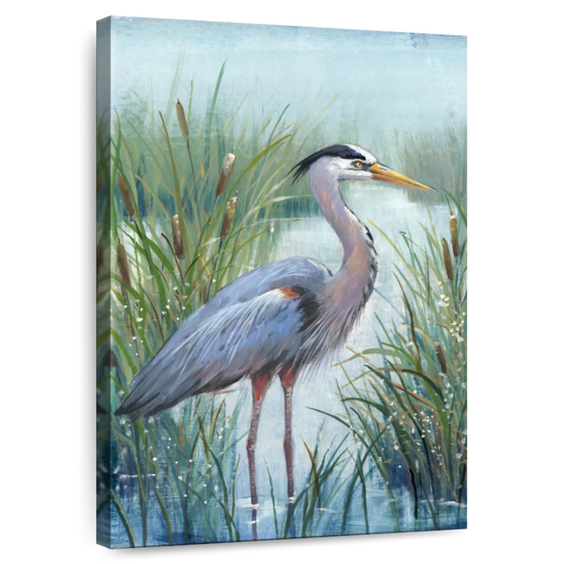 Brampt Marsh Heron I, 45" H x 30" W