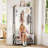 Hall Tree With Bench And Shoe Storage, Coat Rack With Shoe Storage, Wood Look, Coat Rack With Bench, Industrial Style, Large 6 Hooks, 31.5" X 15.8" X 71" White Color, Shoe Storage-1130922273
